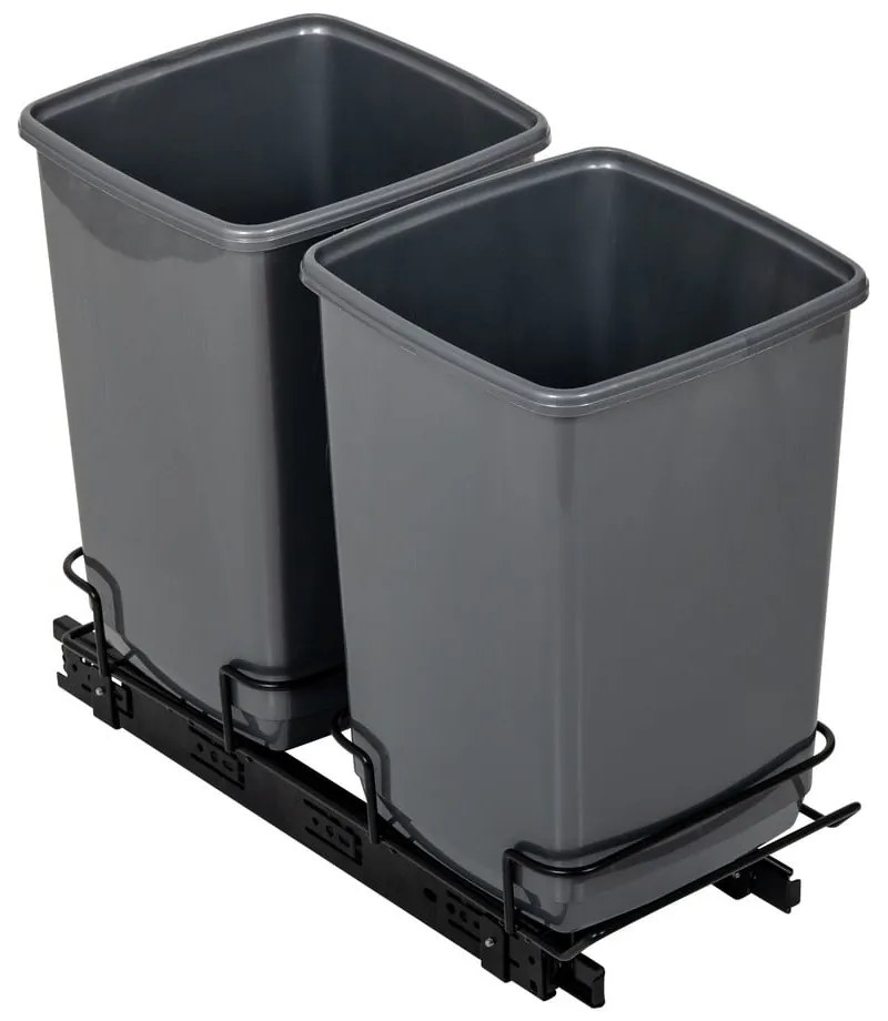 Súprava 2 sivých odpadkových košov Addis In-Cupboard Bin, 10 l