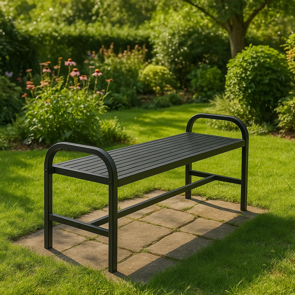 Záhradná lavička Sobo 124 cm čierna