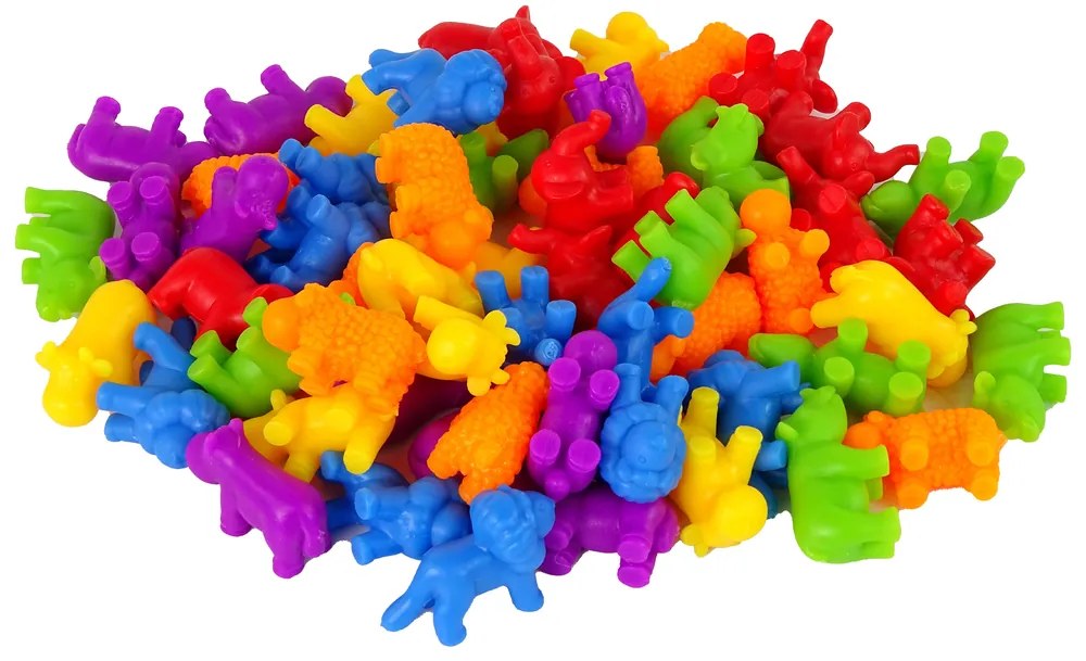LEAN TOYS Vzdelávacia hračka triedenie a počítanie – zvieratká 60 prvkov