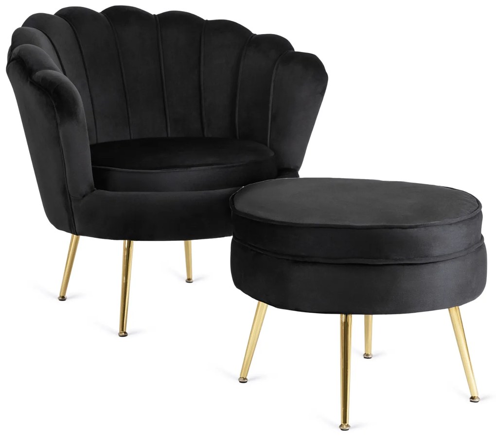 PROXIMA.store - Elegantné čalúnené kreslo GRAND FARBA: čierna