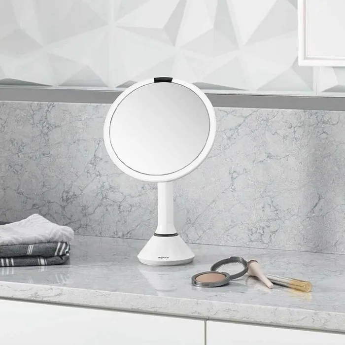 Zrkadlo Simplehuman s nastavitelným jasom Dual LED, biela