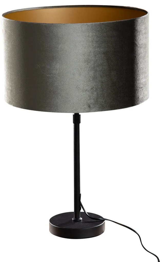 Stolová lampa čierna so zeleným zamatovým tienidlom 35 cm - Parte