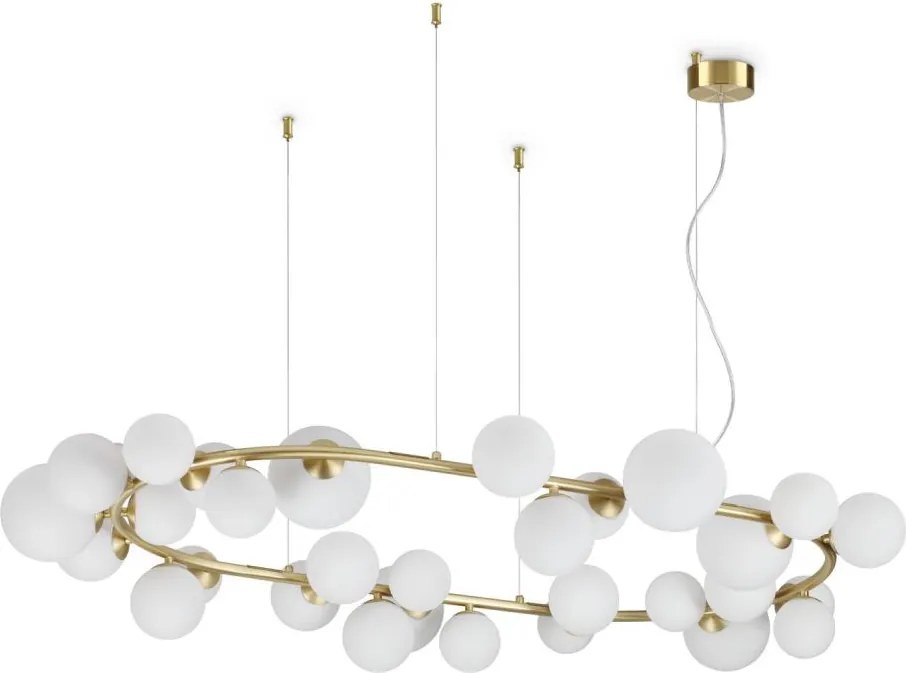 Ideal Lux - LED luster na lankách PERLAGE 30xG9/3W/230V 143 cm zlatá/biela
