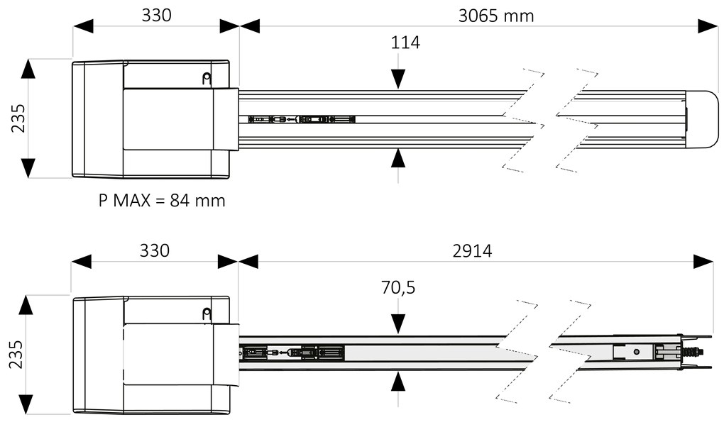 Key Automation HALO 700N pohon pre sekcionálnu bránu do 11m2/90kg