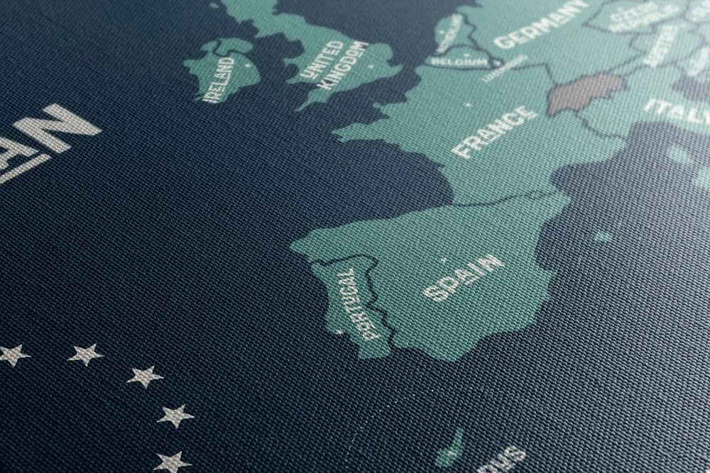 Obraz náučná mapa s názvami krajín európskej únie Varianta: 90x60