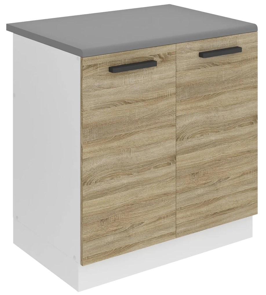 Kuchynská skrinka Belini Premium Full Version drezová 80 cm dub sonoma s pracovnou doskou