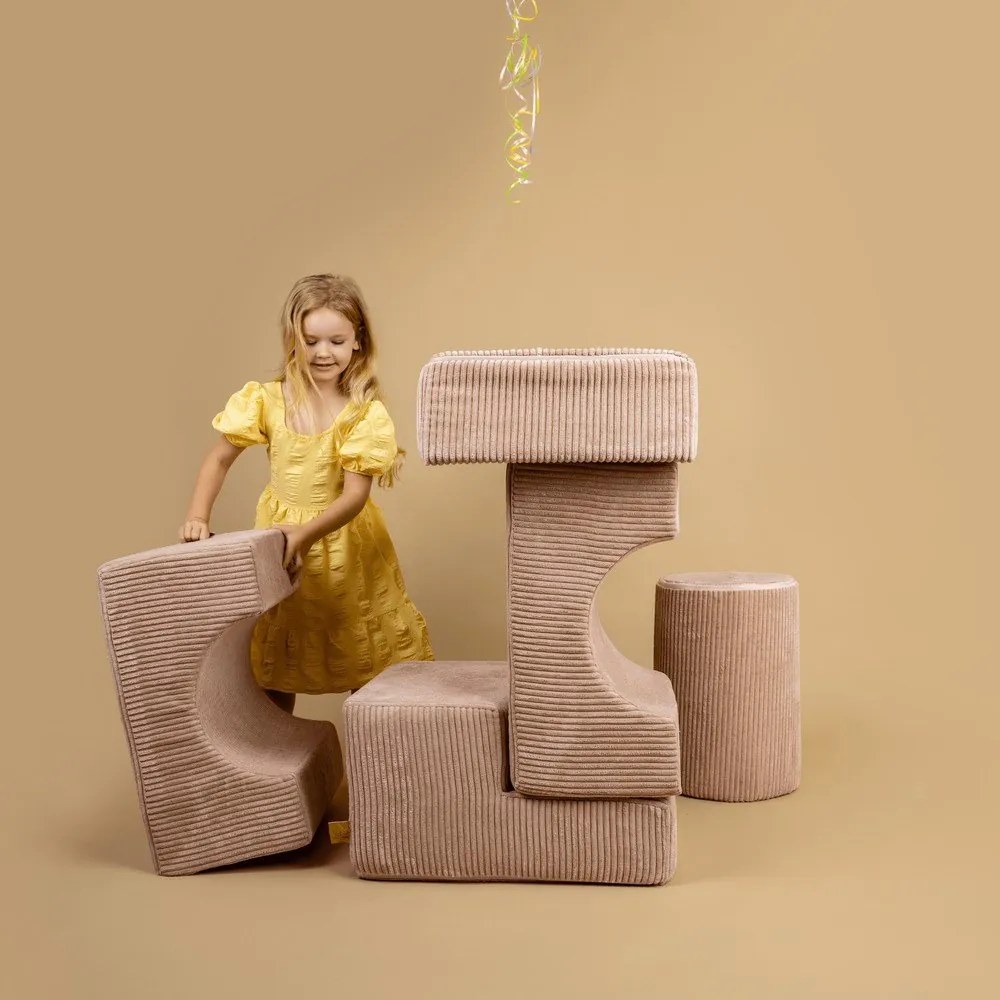 Ružové menčestrové penové ihrisko 45x170x30 cm Montessori – Meowbaby