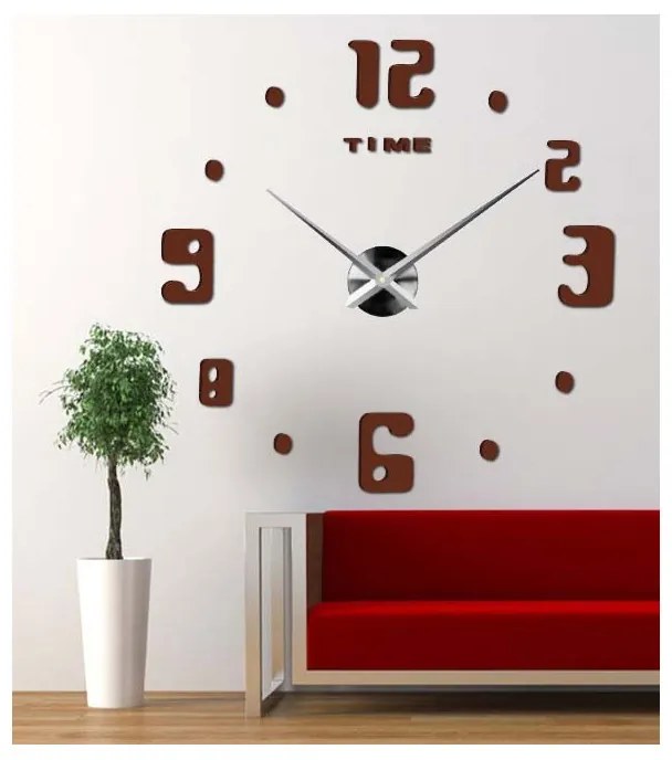 Moderné nalepovacie nástenné hodiny | 3D hodiny 12S009 HEU-