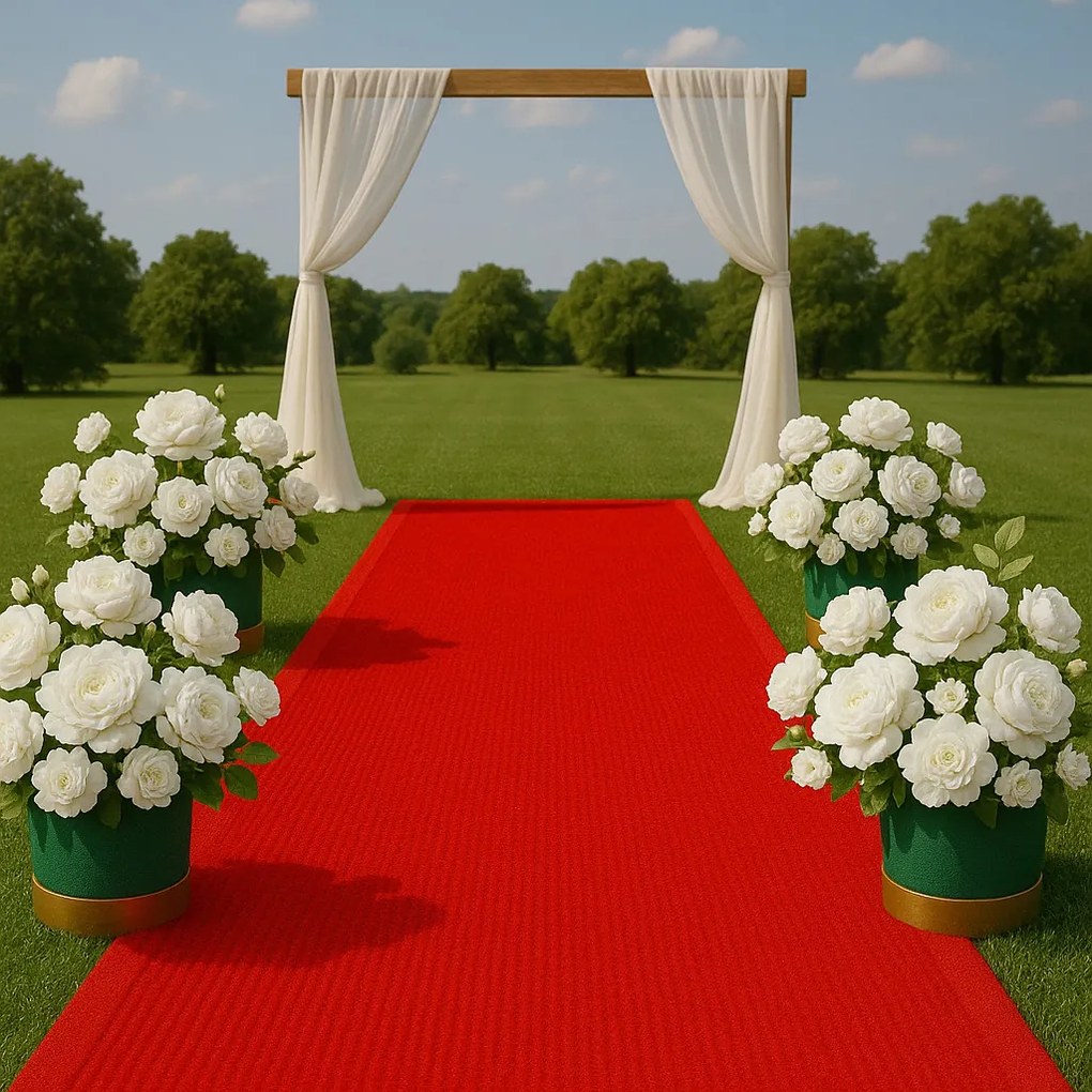 SUPER CENA: Červený festivalový metrážny koberec Budget, na mieru, šíře 4m, červená, resine, chodba / predsieň, Betap