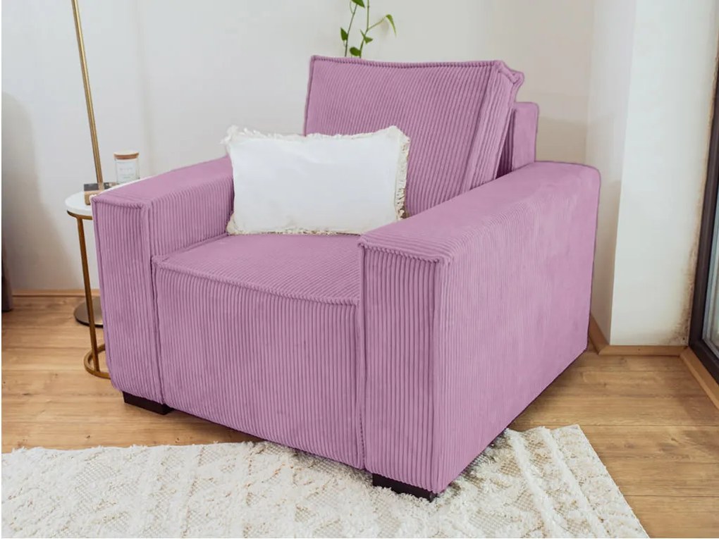 Kreslo s taburetom SMART SET, lila