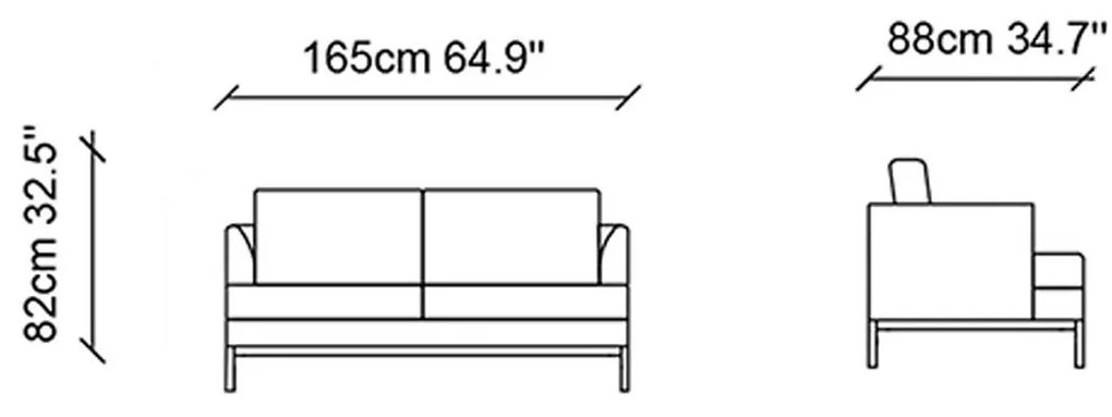 Dvojmiestna pohovka Pearl 165 × 88 × 82 cm