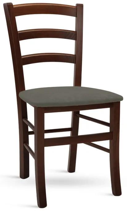 Stima stolička PAYSANE s čalúneným sedákom Odtieň: Tmavo hnedá, Látka: LUX Čierna 23