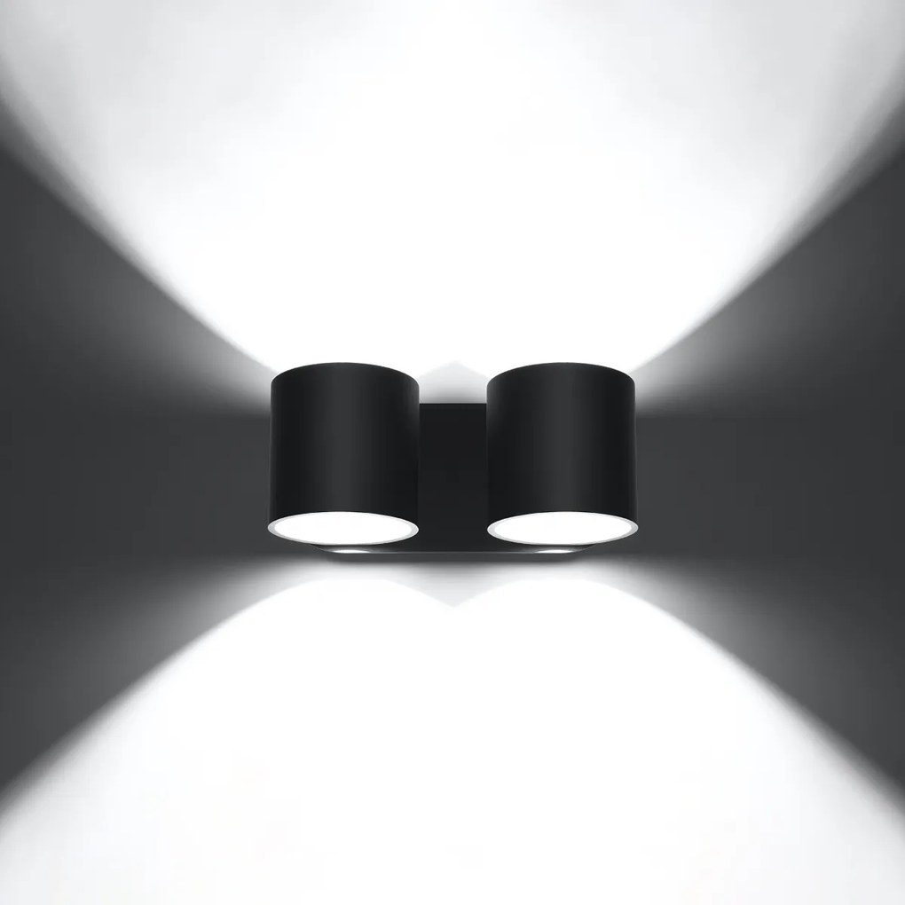 Nástenné svietidlo Orbis, 2x čierne kovové tienidlo