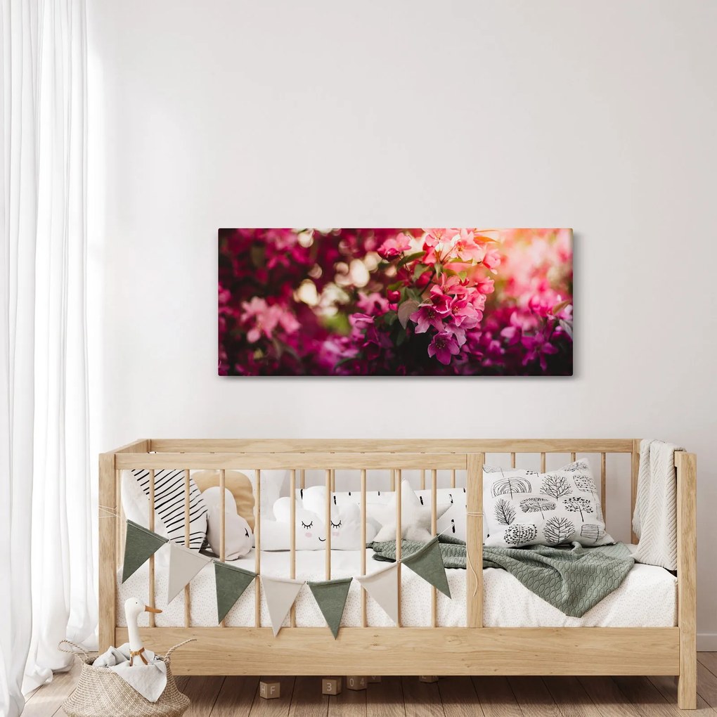 Obraz kvetov rozkvitnutého kríku (120x50 cm)