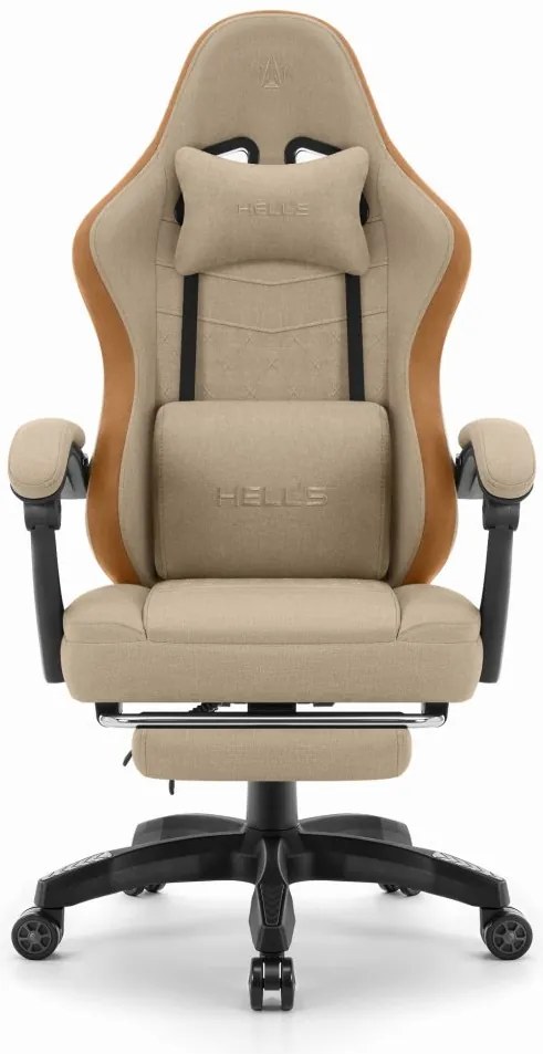 Pohodlná herná a kancelárska stolička HC-1015 s podnožkou - béžová