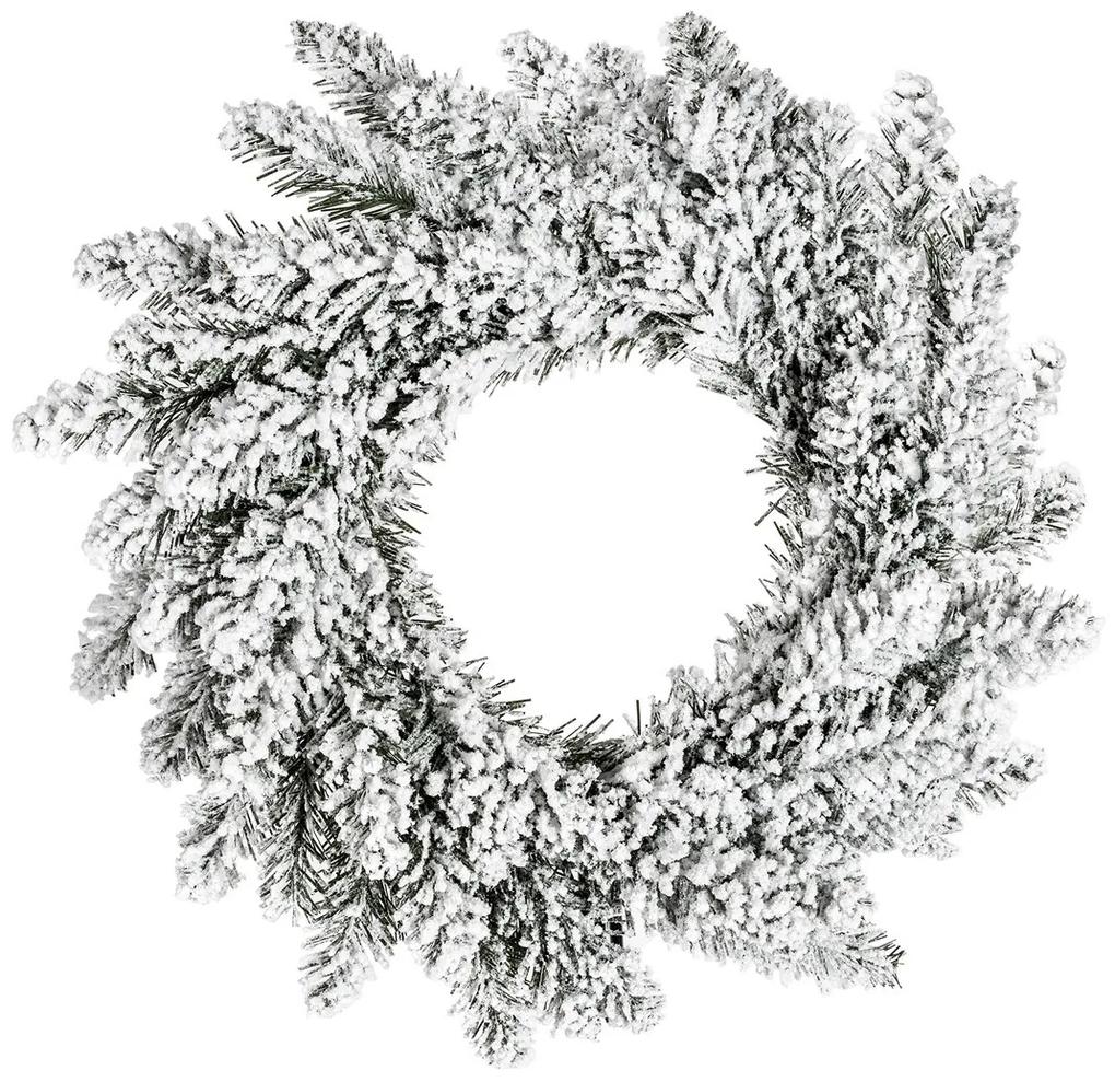 DecoKing Vianočný veniec Christmaso III 50 cm zelený so snehom