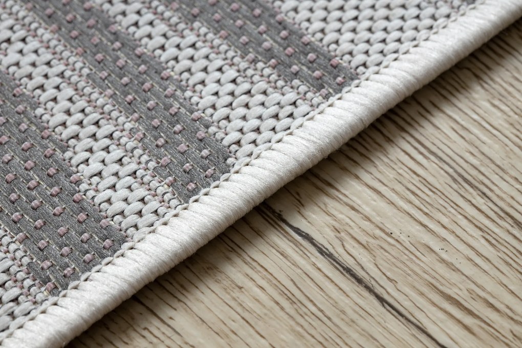 Koberec SISAL SION palmové listy, tropický 2837 ecru / ružový