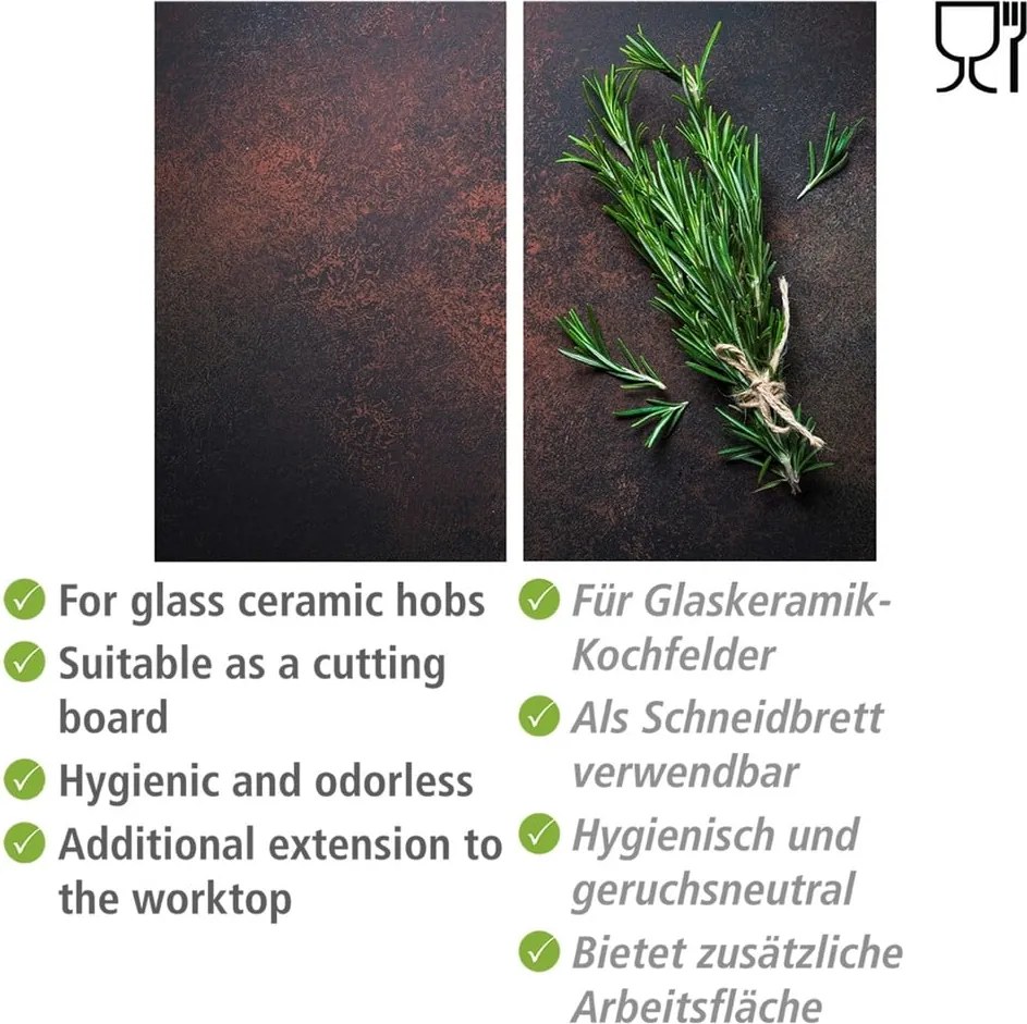 Kryty na sporák z tvrdeného skla v súprave 2 ks 52x30 cm Rosemary - Allstar