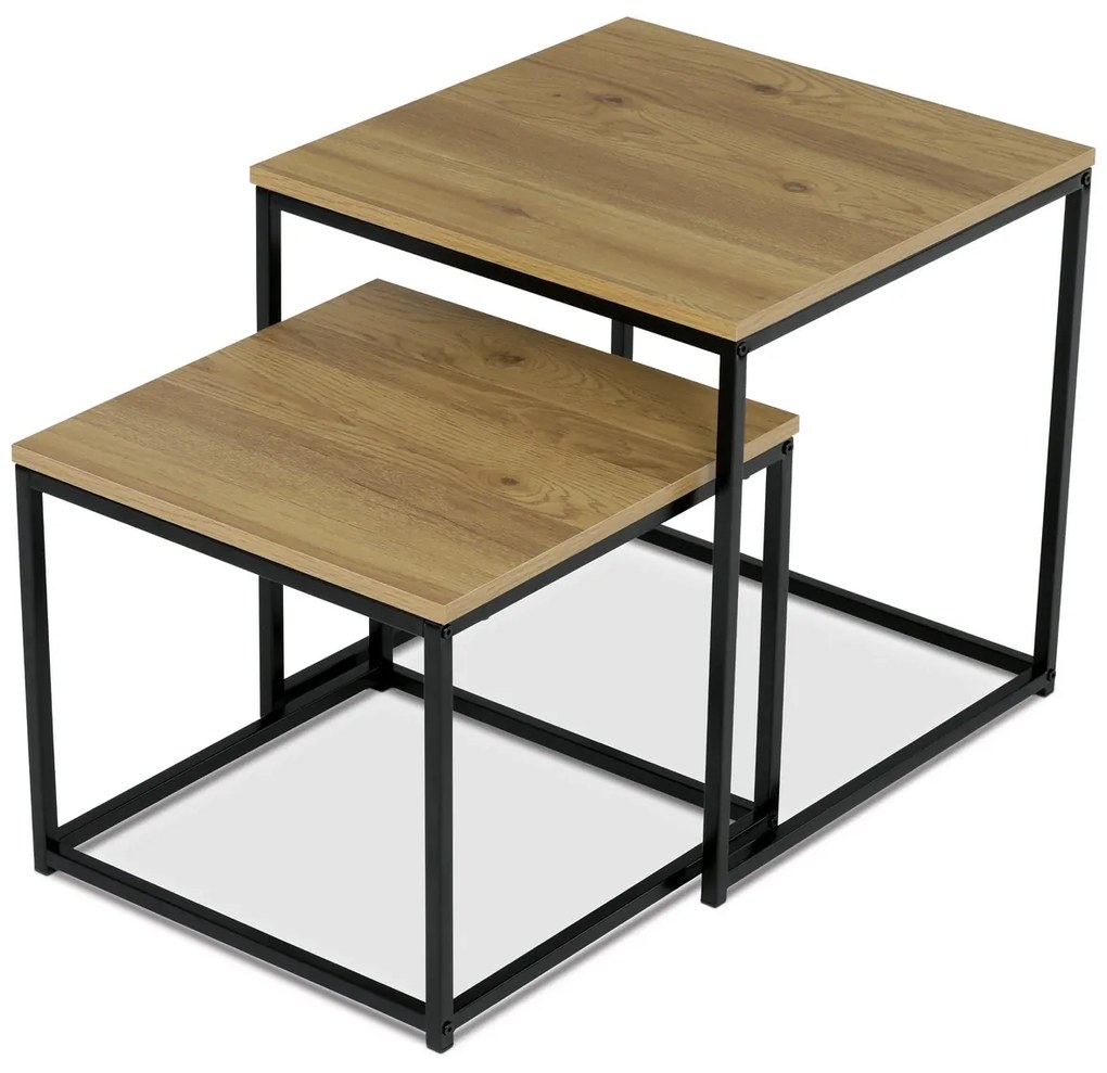 Sada odkladacích stolkov, divoký dub, 2 ks