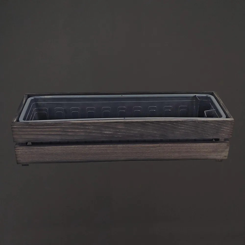 AMADEA Drevený obal s hrantíkom morený, 61,2x19,6x15cm, český výrobok