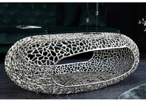 Konferenčný stôl Organic 44148 120x66cm Aluminium Silver - Komfort-nábytok