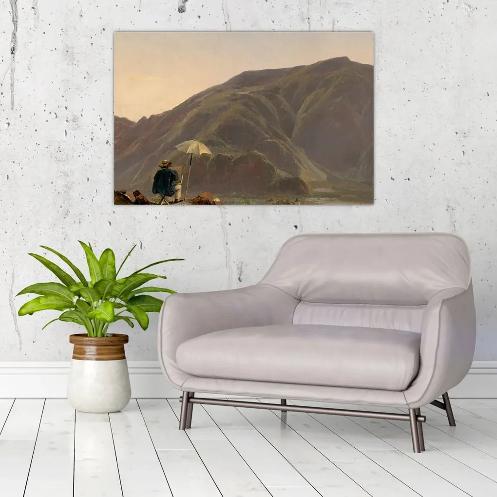Obraz - Jules Coignet, View of Bozen with a Painter, reprodukcia (90x60 cm)