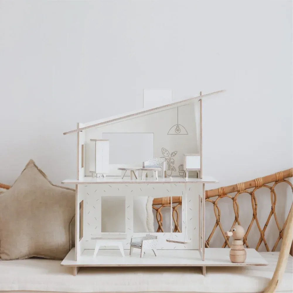 Detský drevený domček pre bábiky vila