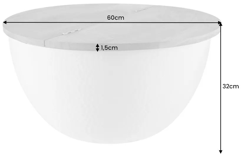 Konferenčný stolík Orient Storage 60cm akáciová strieborná