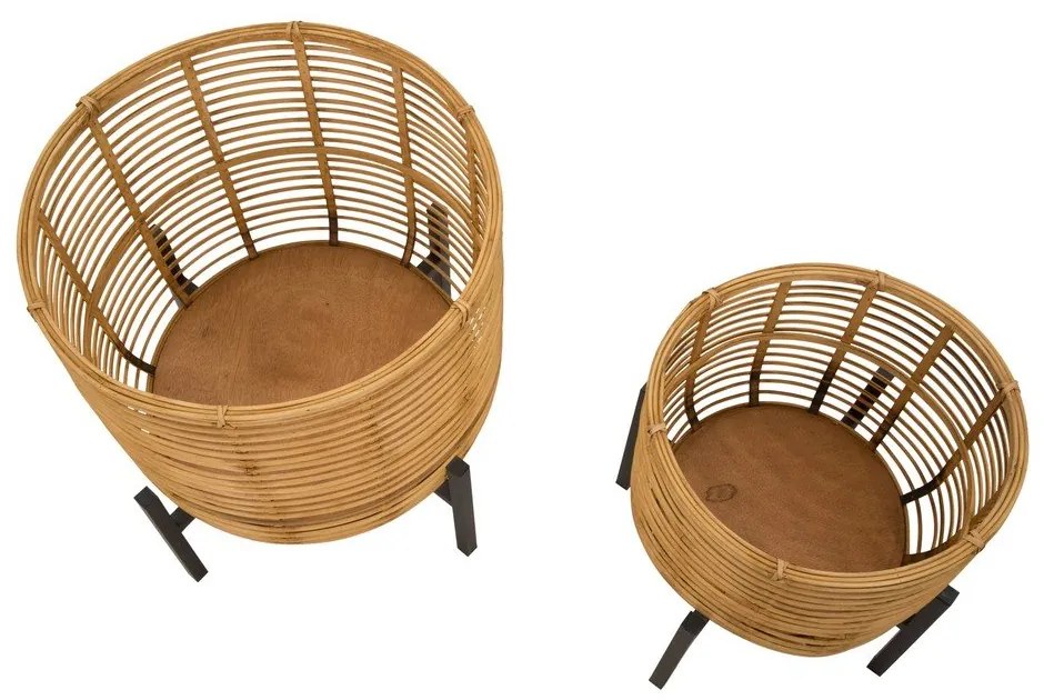 Súprava 2 ratanových stojanov na kvetináč Mauro Ferretti, výška 47 cm