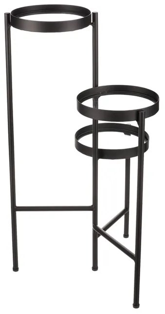 Autronic BONTEC Stojan na kvety - 3 poschodový, kovový so sklom Farba: Čierna