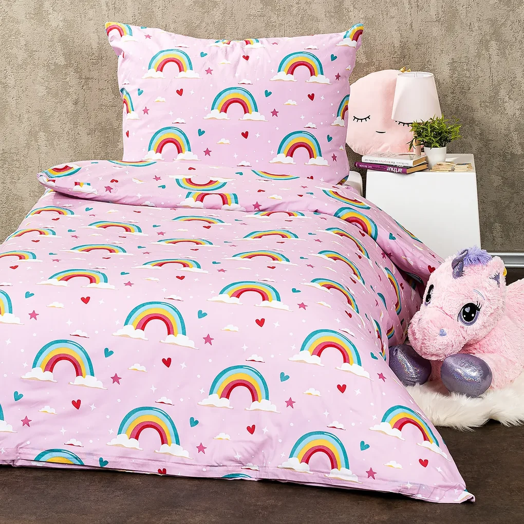 4Home Detské bavlnené obliečky Rainbow, 140 x 200 cm, 70 x 90 cm, 140 x 200 cm, 70 x 90 cm