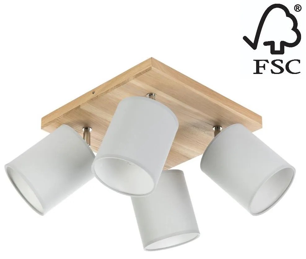 Spot-Light DO56845474 - Stropné bodové svietidlo APRILLIA 4xE27/25W/230V borovica SP0948