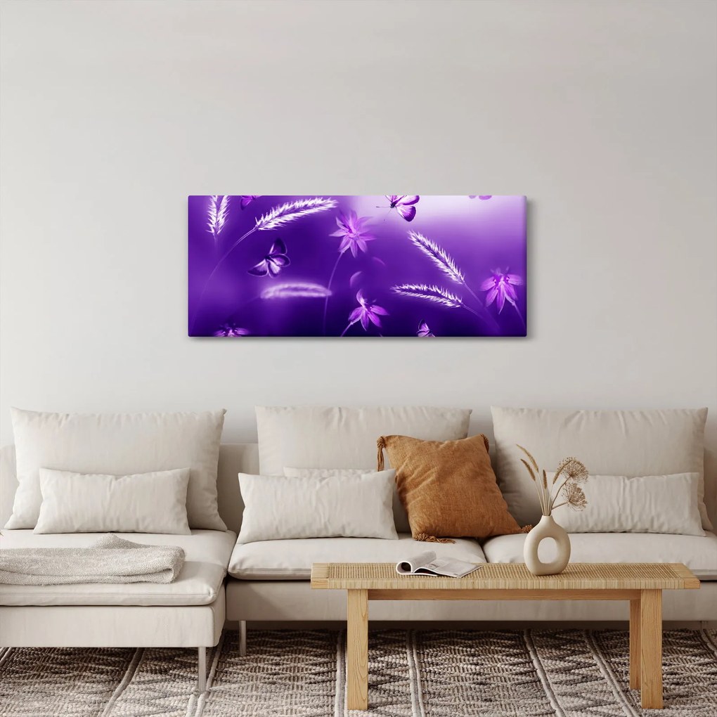 Obraz - Motýlia lúka (120x50 cm)