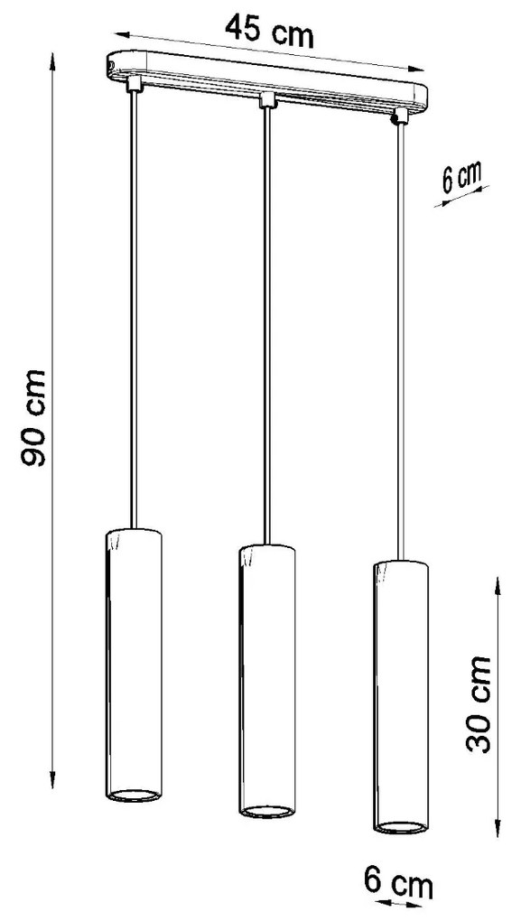 Závesné svietidlo Luvo, 3x betónové tienidlo