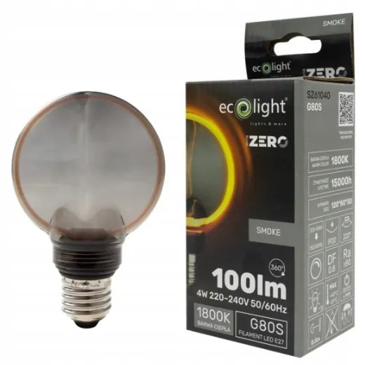 ECOLIGHT Dekoratívna LED žiarovka E27 4W 100lm G80 - rada ZERO