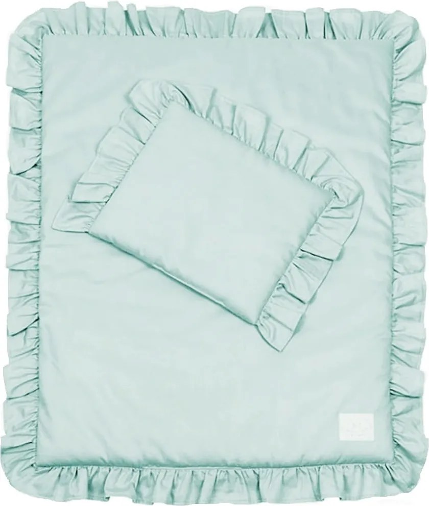 Sada do postieľok s volánom zelená 50x65cm