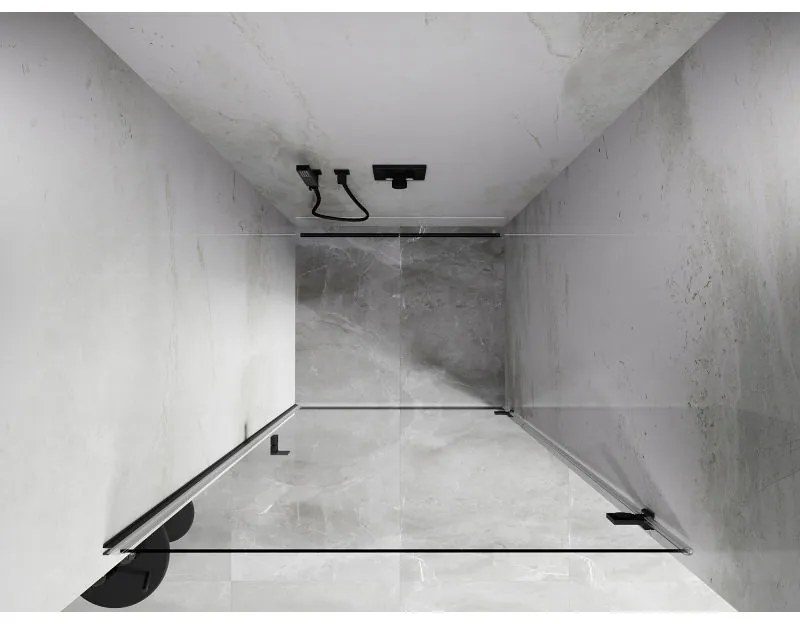Mexen, Mexen Lunar-B výklopné pravé sprchové dvere 95 cm, transparentné, pištoľový kov - 832-095-000-95-00-P