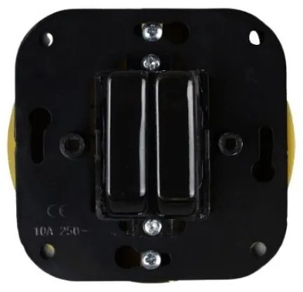 Elhard Štvorcový keramický vypínač s kolískou č.5, čierny KV1305B