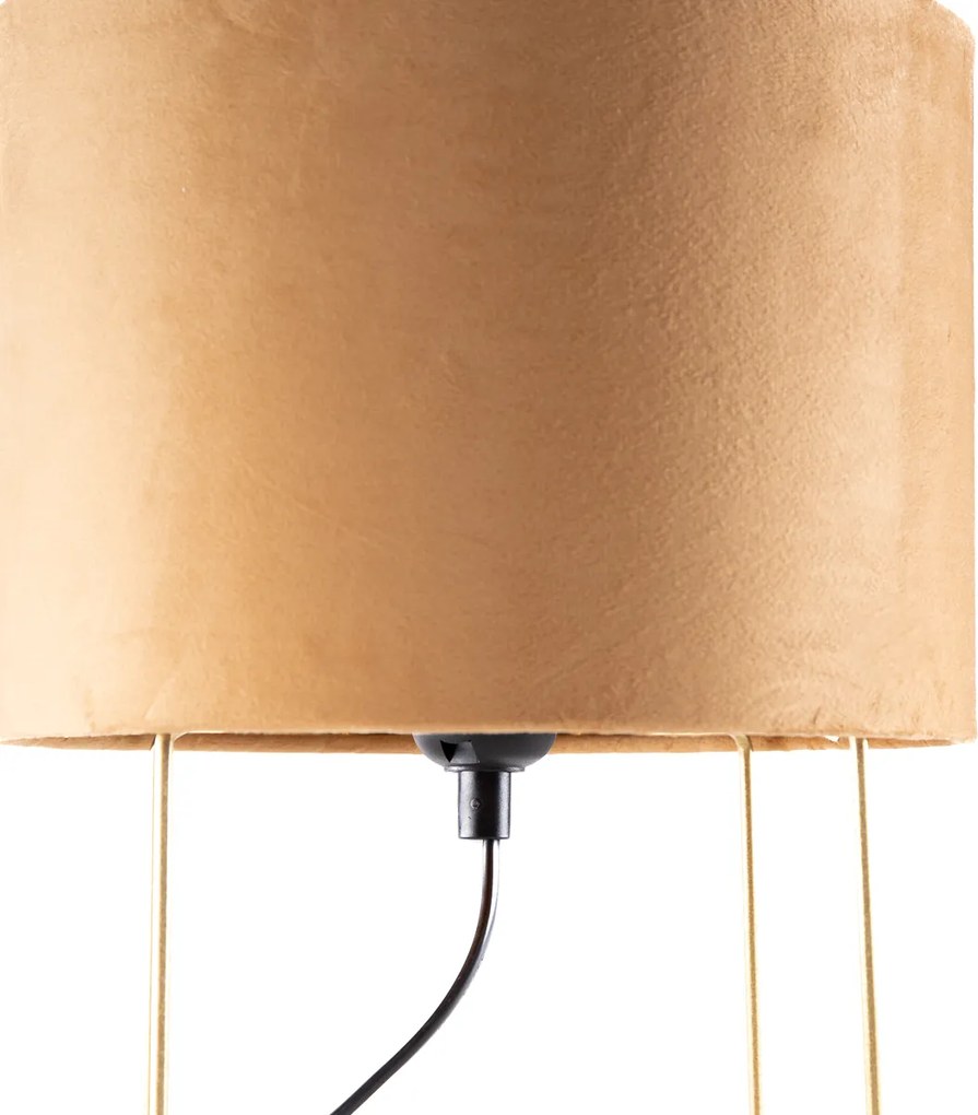 Moderná stolná lampa žltá so zlatom - Rosalina