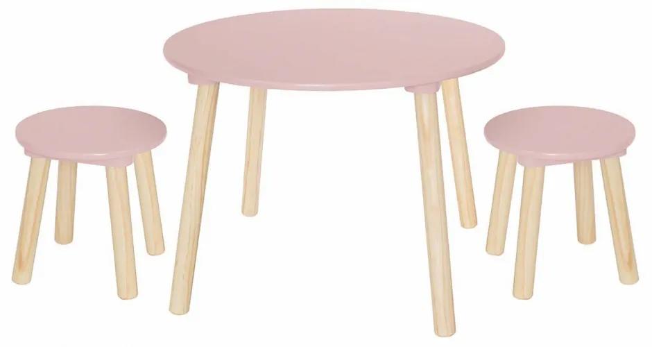 Jabadabado Stôl a 2 stoličky ružový