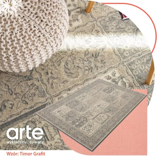 Koberec Agnella Isfahan Timor grafitový