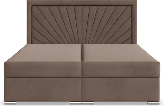 Manželská posteľ VICENZA Velvet 160×200 cm hnedá