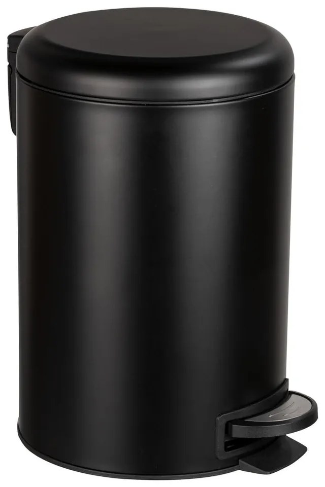 Čierny odpadkový kôš Wenko Leman Easy Close, 12 l