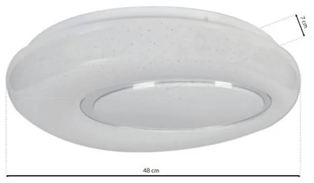 Stropné LED svietidlo Bono, 1x LED 52w, 3000-6000k, w, s ovládačom