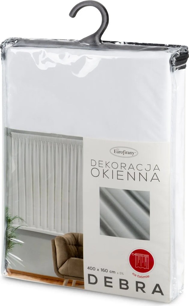 ZÁCLONA NA PÁSKE DEBRA 400X160 CM BIELA