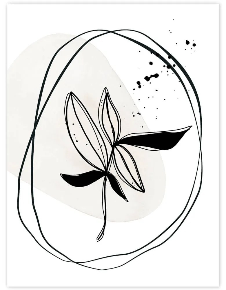 Obraz na stenu - čiernobiele listy