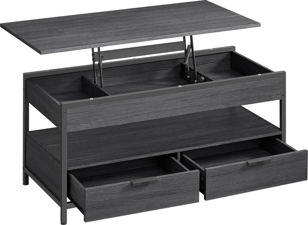 XXXLutz KONFERENČNÝ STOLÍK, čierna, kov, kompozitné drevo, 100/50/48-62 cm MID.YOU - Stolíky do obývačky - 002543028704