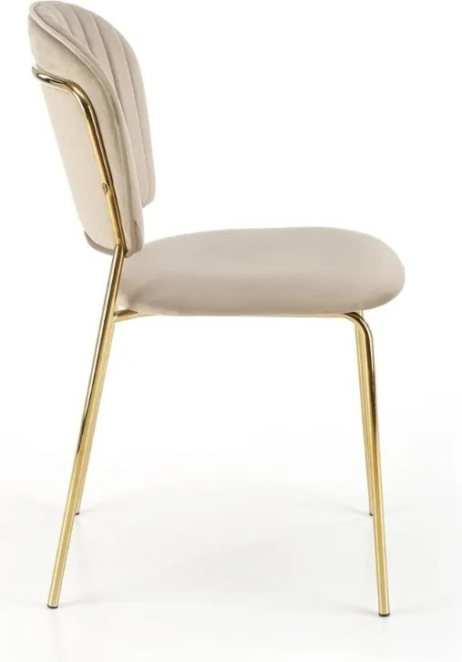 JEDÁLENSKÁ STOLIČKA SENNA BÉŽOVÁ + ZLATÉ NOHY