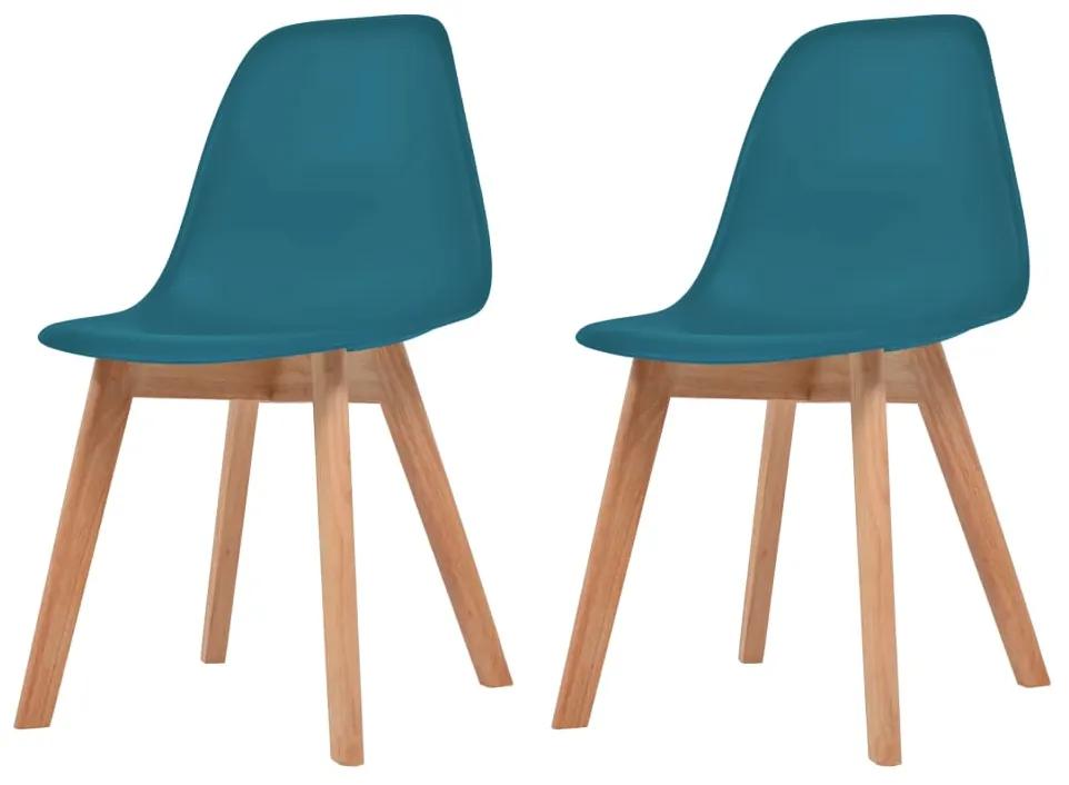 vidaXL Jedálenské stoličky 2 ks, tyrkysové, plast
