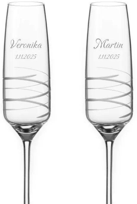 Dekorant Svadobné poháre na šampanské Twist 170 ml 2KS